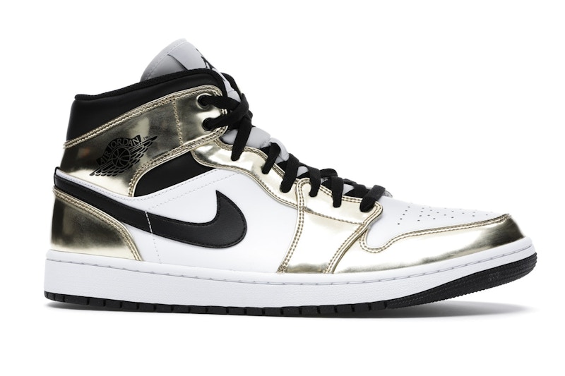 Jordan 1 Mid Metallic Gold Black White - image 2