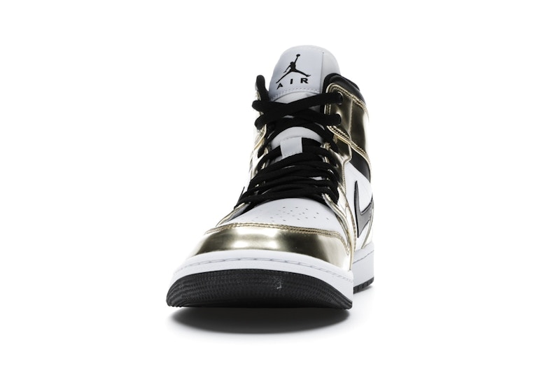 Jordan 1 Mid Metallic Gold Black White - image 11