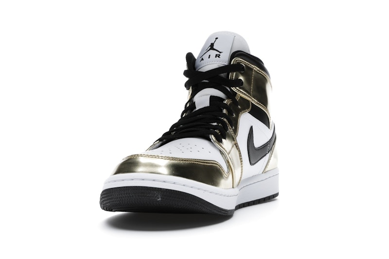 Jordan 1 Mid Metallic Gold Black White - image 12