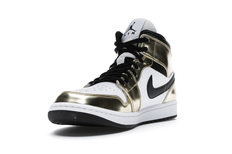 Jordan 1 Mid Metallic Gold Black White - image 13