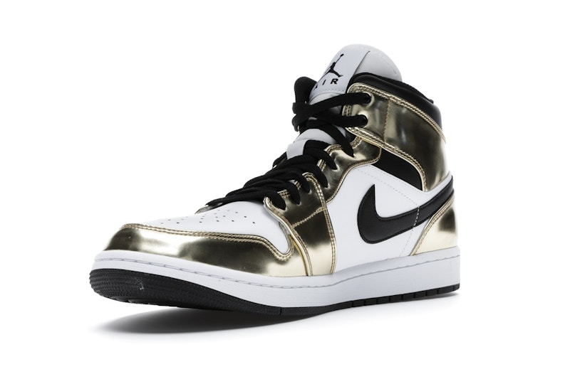 Jordan 1 Mid Metallic Gold Black White - image 14