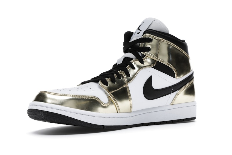 Jordan 1 Mid Metallic Gold Black White - image 15