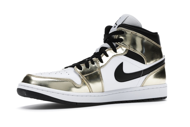 Jordan 1 Mid Metallic Gold Black White - image 16