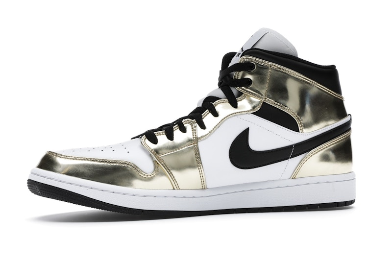 Jordan 1 Mid Metallic Gold Black White - image 17