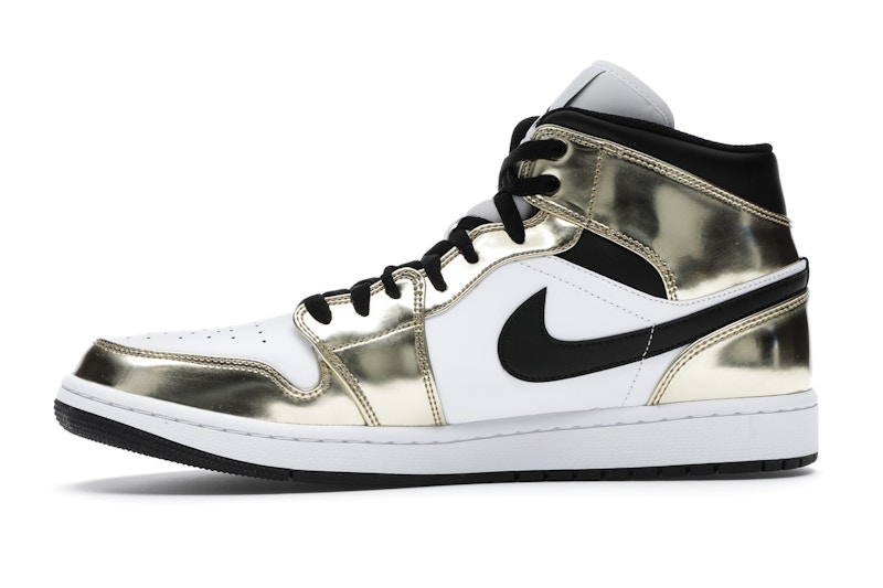 Jordan 1 Mid Metallic Gold Black White - image 18