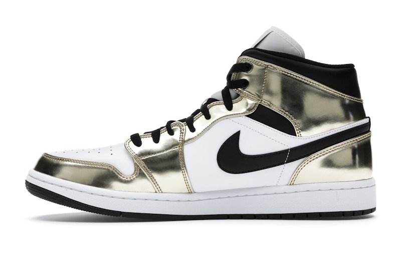 Jordan 1 Mid Metallic Gold Black White - image 19