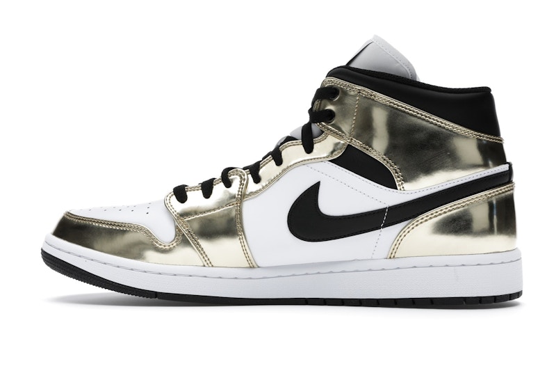 Jordan 1 Mid Metallic Gold Black White - image 20