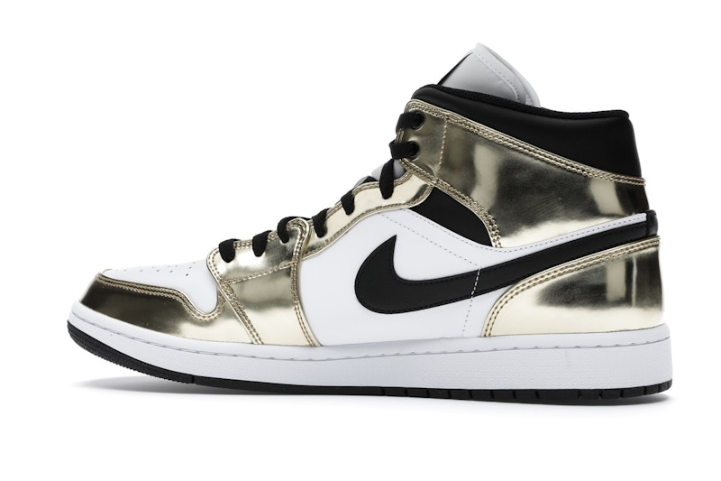 Jordan 1 Mid Metallic Gold Black White - image 21