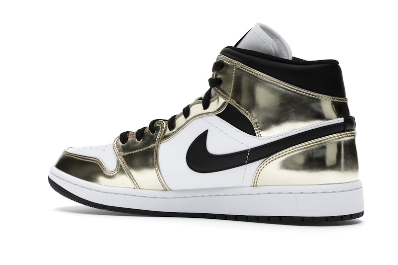 Jordan 1 Mid Metallic Gold Black White - image 22