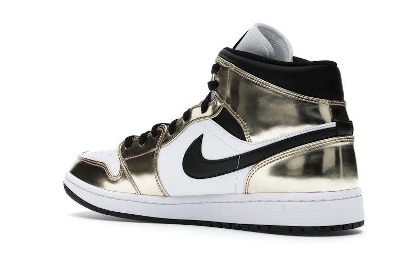 Jordan 1 Mid Metallic Gold Black White - image 23