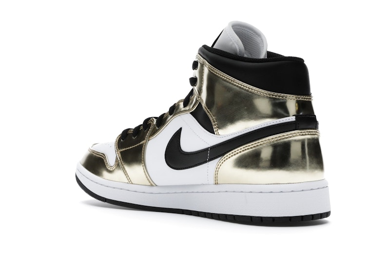 Jordan 1 Mid Metallic Gold Black White - image 24