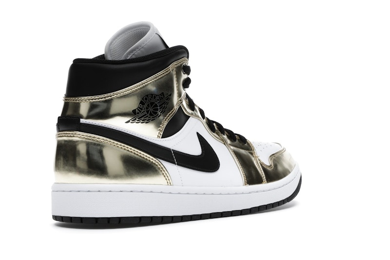 Jordan 1 Mid Metallic Gold Black White - image 32