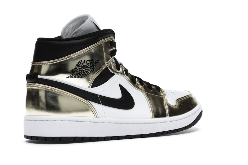 Jordan 1 Mid Metallic Gold Black White - image 33
