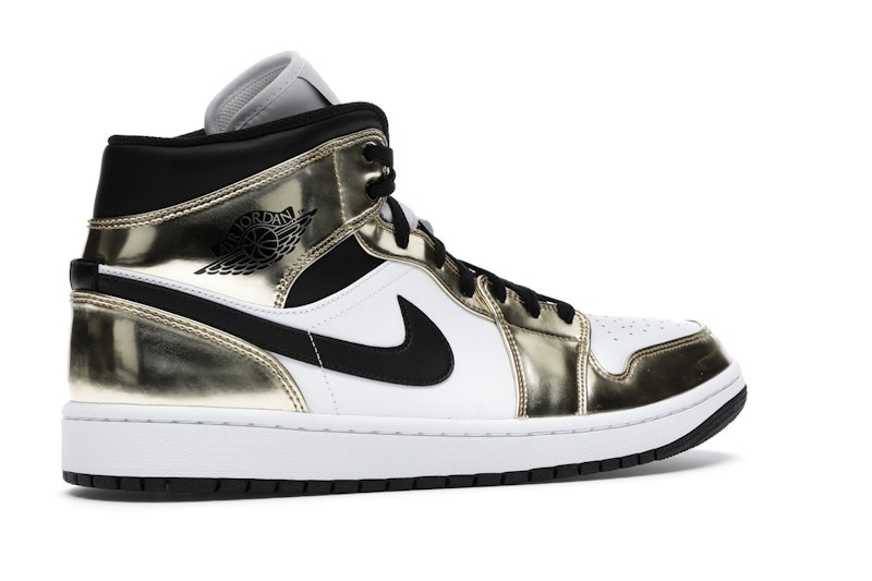 Jordan 1 Mid Metallic Gold Black White - image 34