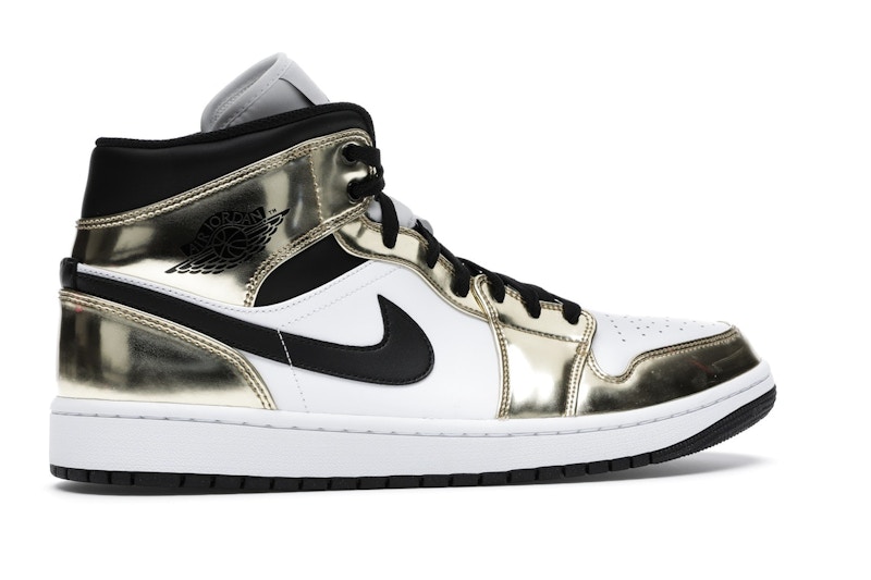 Jordan 1 Mid Metallic Gold Black White - image 35