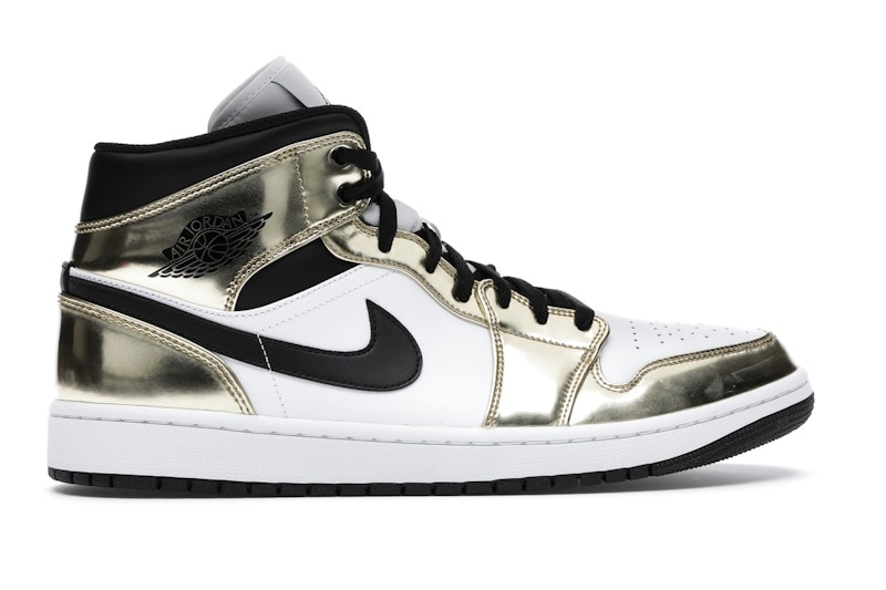 Jordan 1 Mid Metallic Gold Black White - image 36