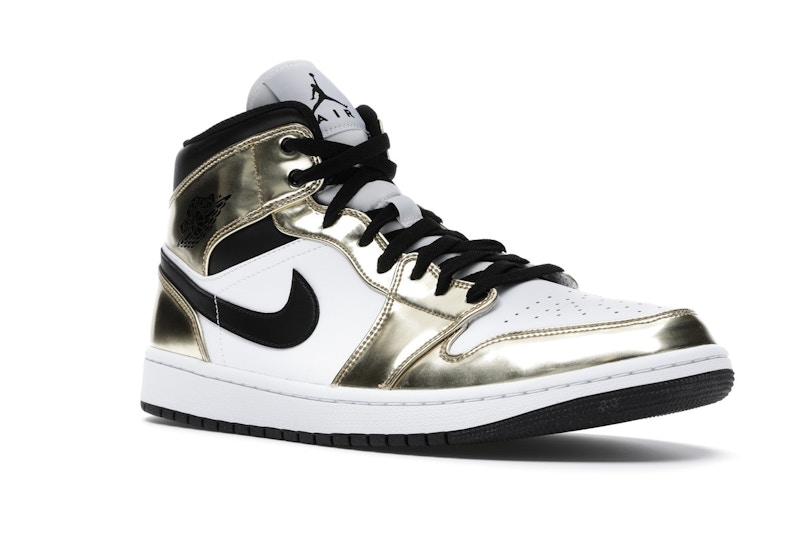 Jordan 1 Mid Metallic Gold Black White - image 5