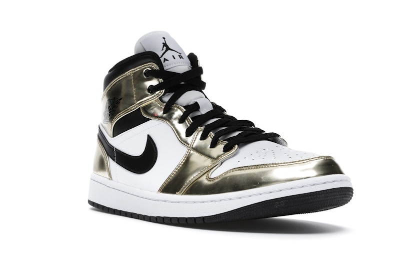 Jordan 1 Mid Metallic Gold Black White - image 6