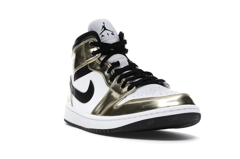 Jordan 1 Mid Metallic Gold Black White - image 7