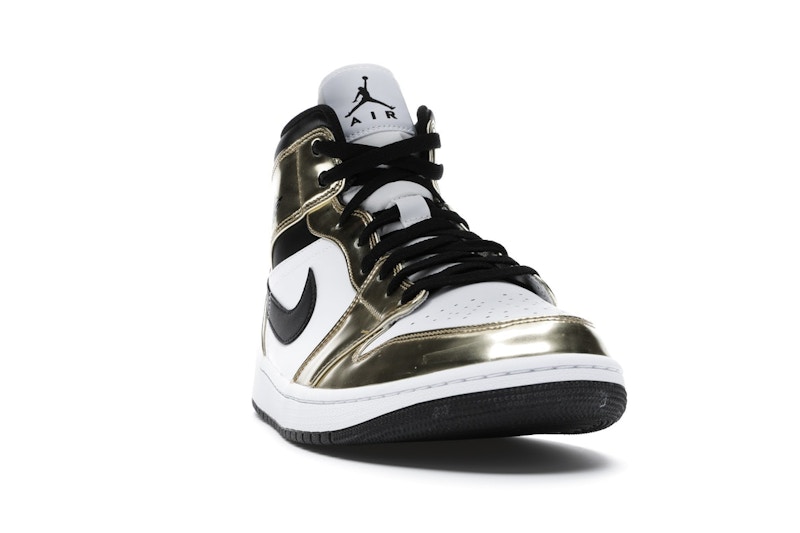 Jordan 1 Mid Metallic Gold Black White - image 8