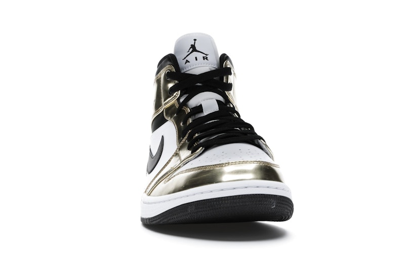 Jordan 1 Mid Metallic Gold Black White - image 9