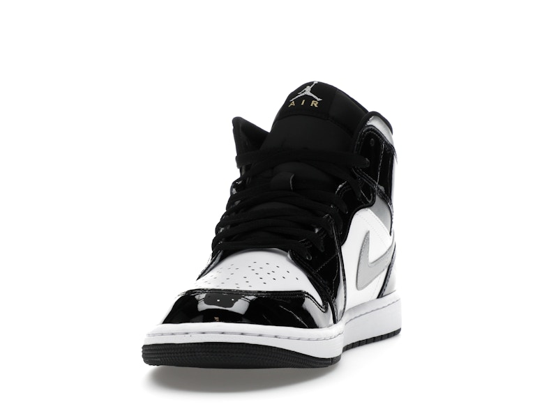Jordan 1 Mid SE Patent Black White Metallic Silver Metallic Gold - image 12