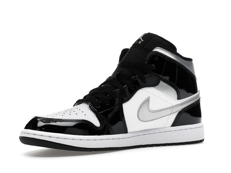 Jordan 1 Mid SE Patent Black White Metallic Silver Metallic Gold - image 16