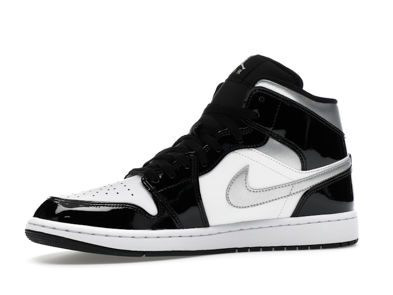 Jordan 1 Mid SE Patent Black White Metallic Silver Metallic Gold - image 17
