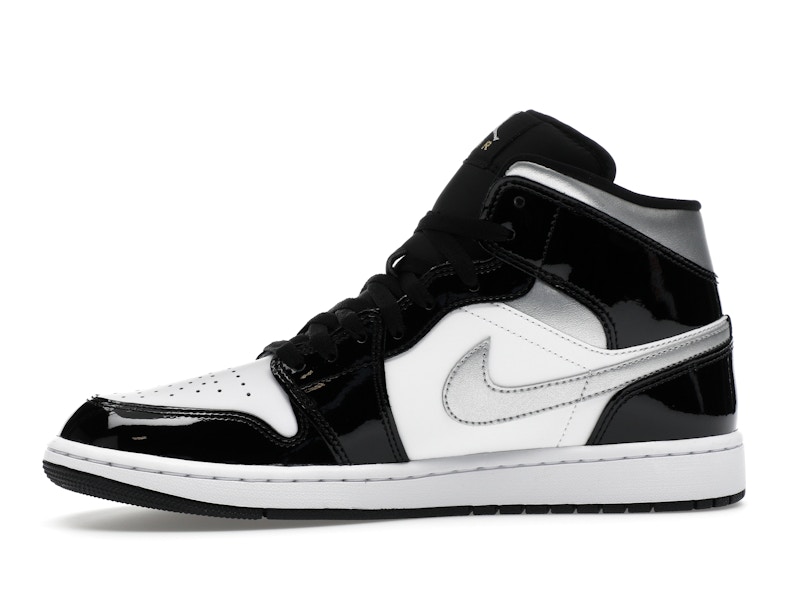 Jordan 1 Mid SE Patent Black White Metallic Silver Metallic Gold - image 18