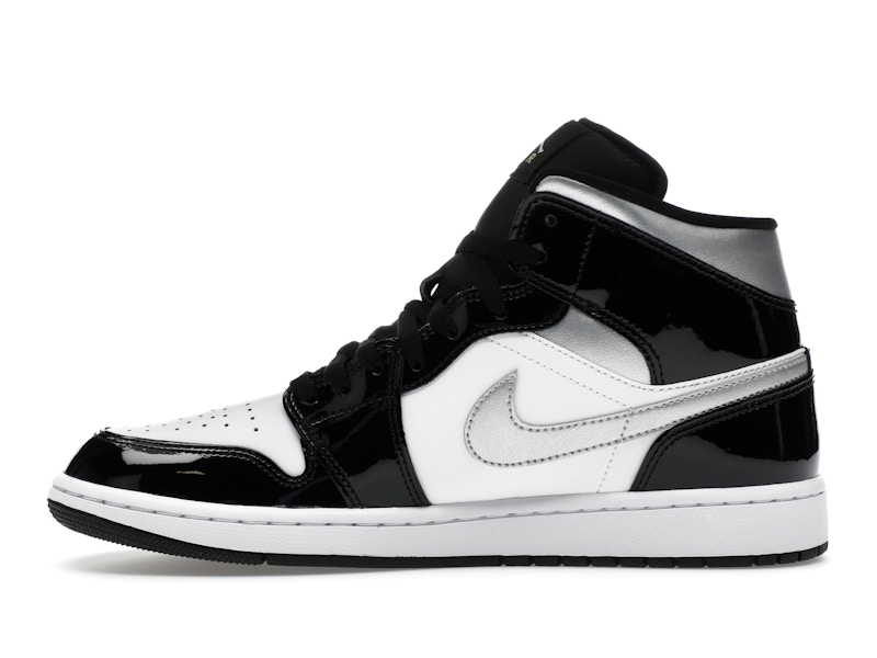 Jordan 1 Mid SE Patent Black White Metallic Silver Metallic Gold - image 19