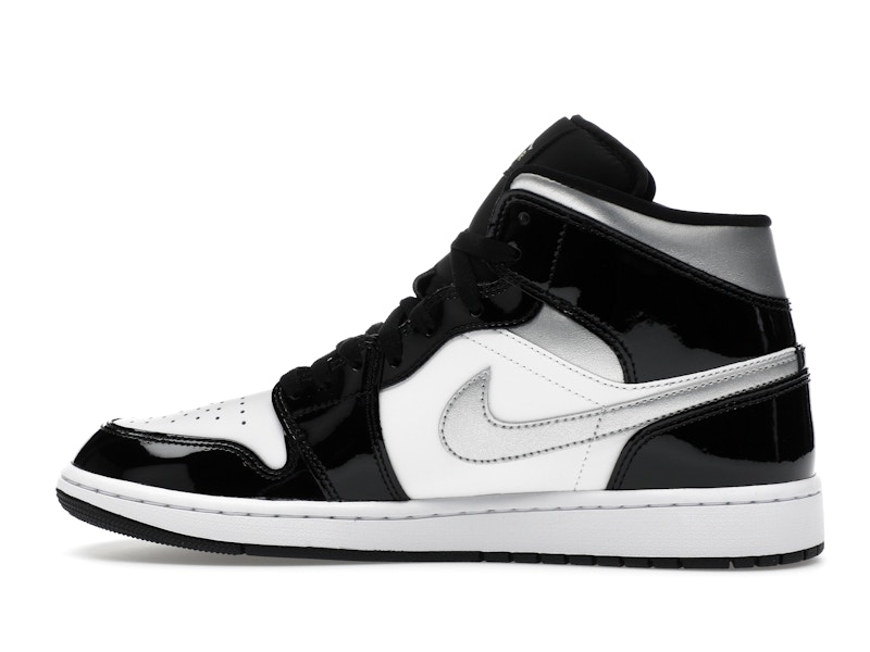 Jordan 1 Mid SE Patent Black White Metallic Silver Metallic Gold - image 20