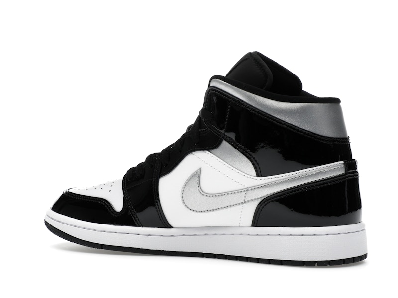 Jordan 1 Mid SE Patent Black White Metallic Silver Metallic Gold - image 22
