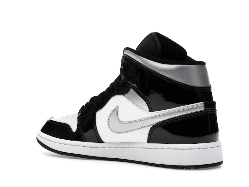 Jordan 1 Mid SE Patent Black White Metallic Silver Metallic Gold - image 23