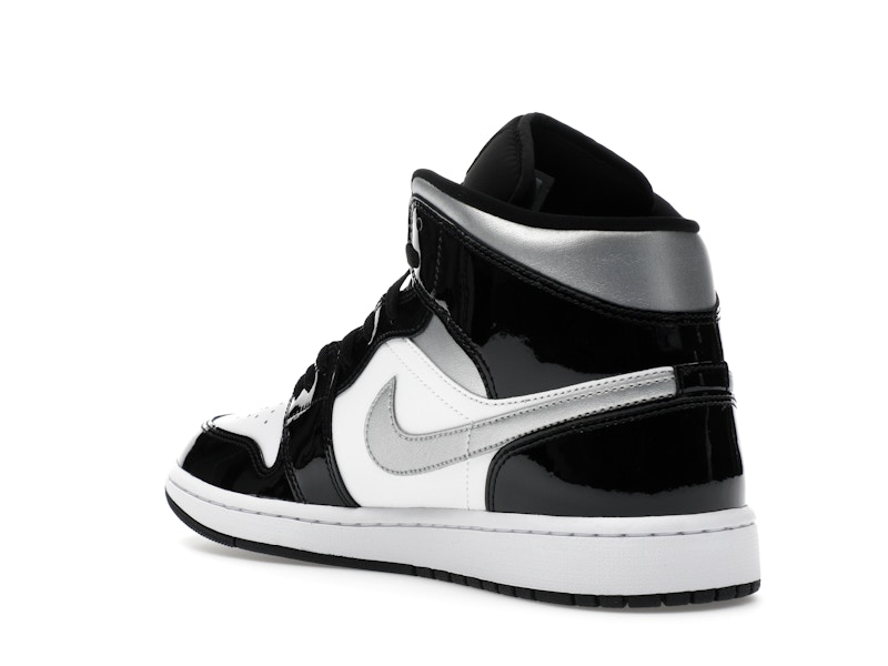 Jordan 1 Mid SE Patent Black White Metallic Silver Metallic Gold - image 24