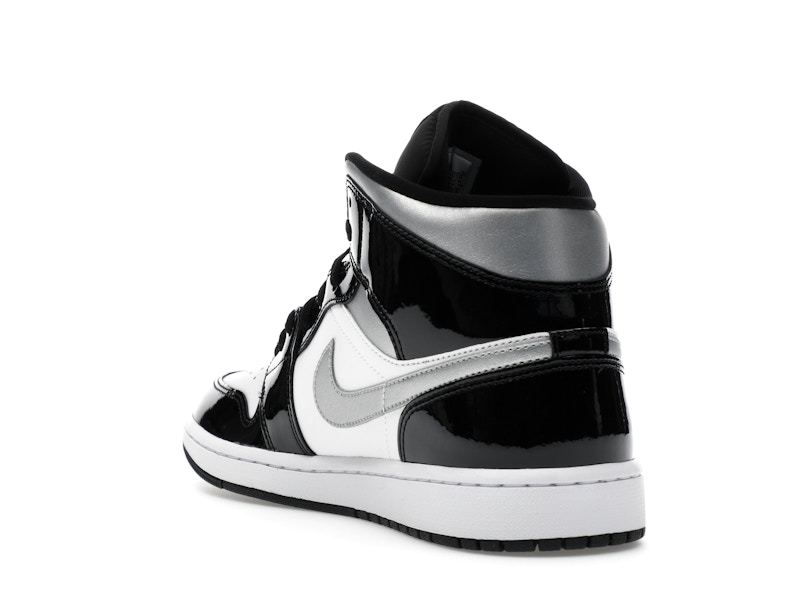 Jordan 1 Mid SE Patent Black White Metallic Silver Metallic Gold - image 25