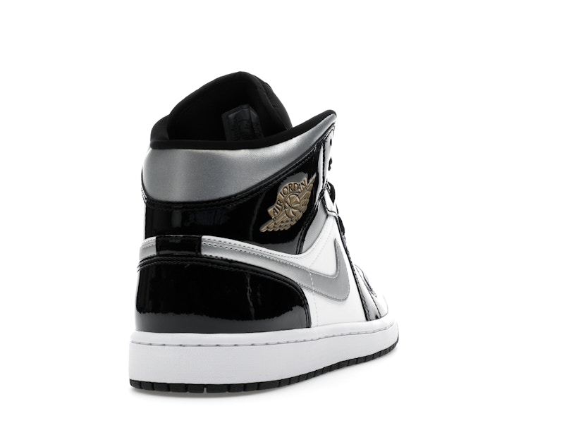 Jordan 1 Mid SE Patent Black White Metallic Silver Metallic Gold - image 30