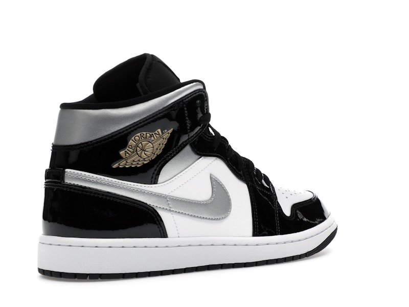 Jordan 1 Mid SE Patent Black White Metallic Silver Metallic Gold - image 33
