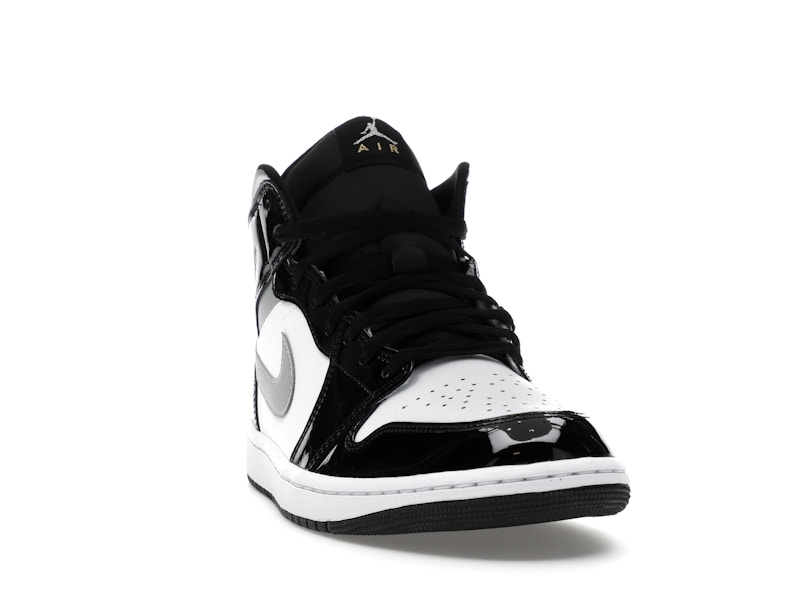 Jordan 1 Mid SE Patent Black White Metallic Silver Metallic Gold - image 8