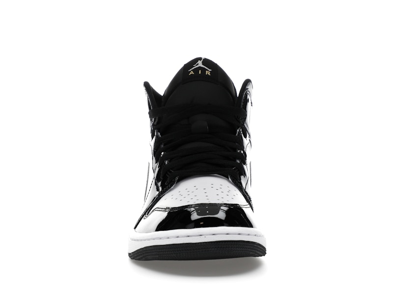 Jordan 1 Mid SE Patent Black White Metallic Silver Metallic Gold - image 10