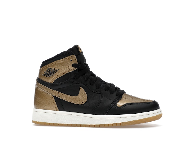 Jordan 1 Retro High OG Black Metallic Gold (GS) - image 2