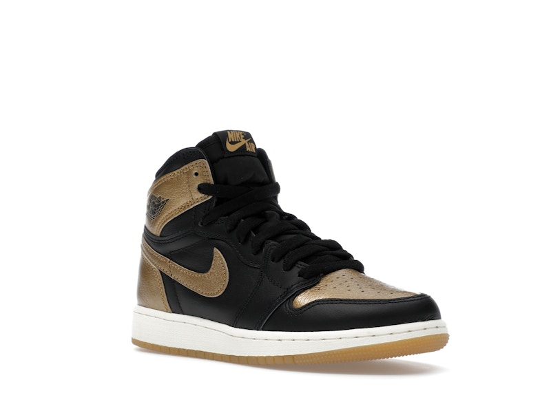 Jordan 1 Retro High OG Black Metallic Gold (GS) - image 5