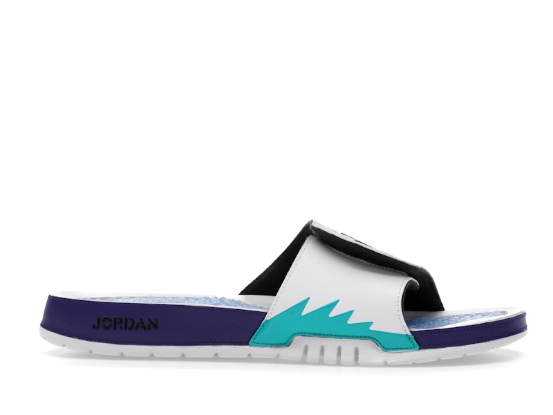 Jordan Hydro 5 Retro Slide White New Emerald Grape Ice Black - image 2