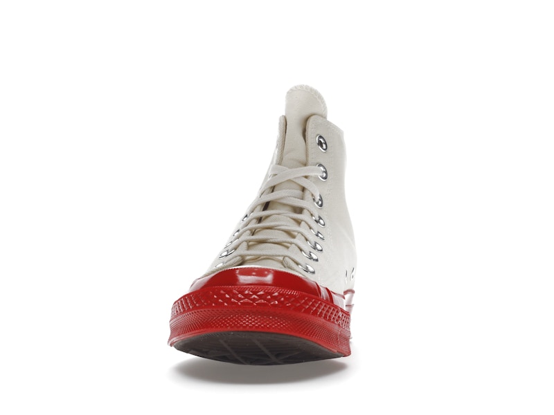 Converse Chuck Taylor All Star 70 Hi Comme des Garcons PLAY Egret Red Midsole - image 11