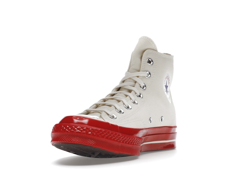 Converse Chuck Taylor All Star 70 Hi Comme des Garcons PLAY Egret Red Midsole - image 13