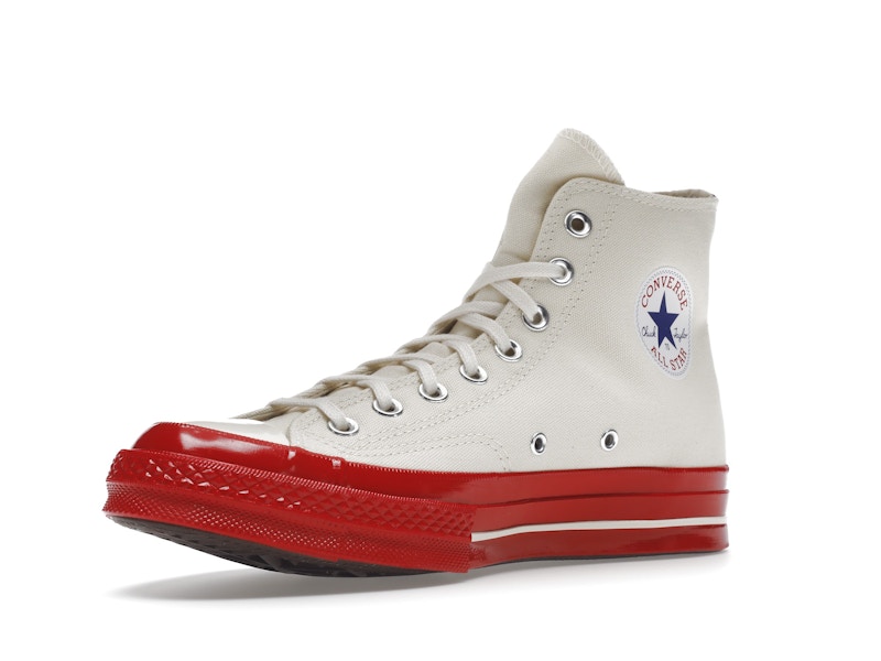 Converse Chuck Taylor All Star 70 Hi Comme des Garcons PLAY Egret Red Midsole - image 15