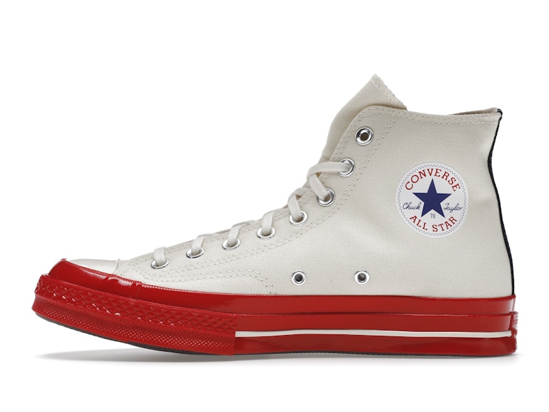 Converse Chuck Taylor All Star 70 Hi Comme des Garcons PLAY Egret Red Midsole - image 19