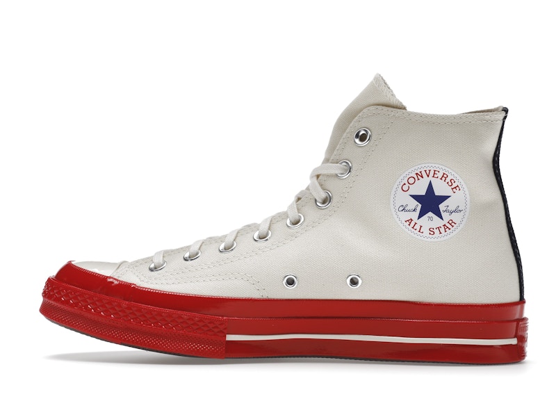 Converse Chuck Taylor All Star 70 Hi Comme des Garcons PLAY Egret Red Midsole - image 20