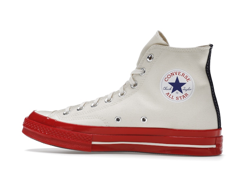 Converse Chuck Taylor All Star 70 Hi Comme des Garcons PLAY Egret Red Midsole - image 21