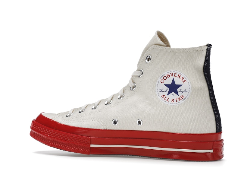 Converse Chuck Taylor All Star 70 Hi Comme des Garcons PLAY Egret Red Midsole - image 22