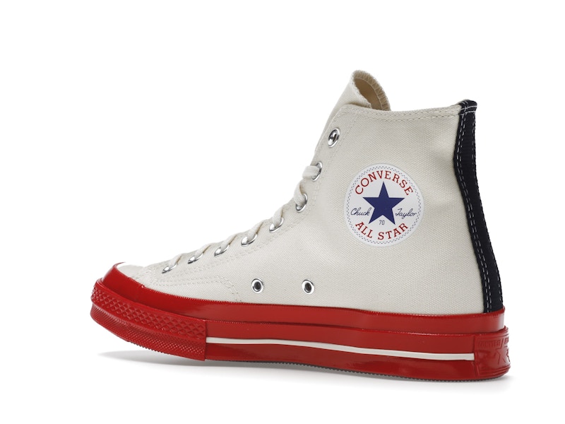 Converse Chuck Taylor All Star 70 Hi Comme des Garcons PLAY Egret Red Midsole - image 23